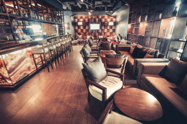 Modern restaurant with with nice and bright interior