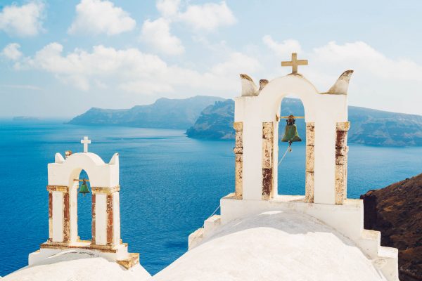 White Architecture and Blue Ocean.